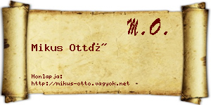 Mikus Ottó névjegykártya