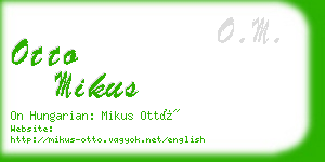 otto mikus business card